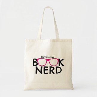 Homeschool Book Nerd Pink Glasses Tote Bag