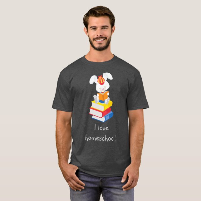 Homeschool Bunny Gray T-Shirt (Front Full)