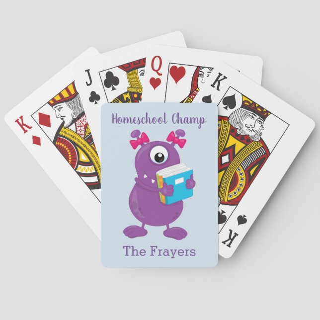 Homeschool Champ Purple Monster Poker Cards (Back)