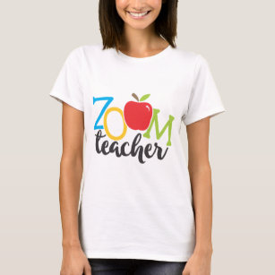 Homeschool Colorful Zoom Teacher Apple T-Shirt