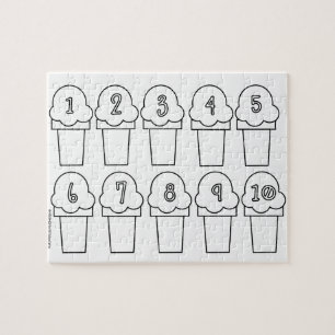 Homeschool Counting Coloring Puzzles Ice Cream