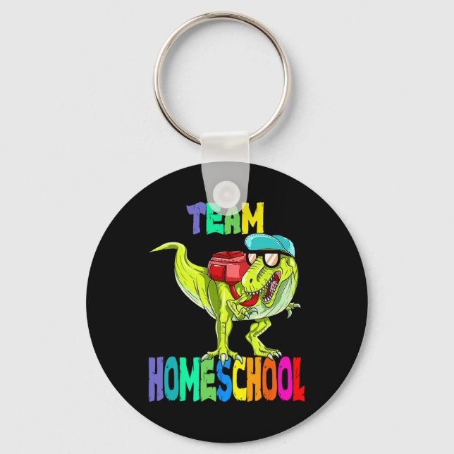 Homeschool Dinosaur T Rex Back To School  Keychain (Front)