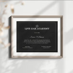 Homeschool Diploma Modern Black<br><div class="desc">Easy DIY Homeschool Diploma. Customize with your text to get a beautifully printed keepsake diploma for your homeschool graduate. This diploma features a clean minimalist modern design in simple inverted black and white with a thin border.</div>