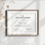 Homeschool Diploma Modern White<br><div class="desc">Easy DIY Homeschool Diploma.  Customize with your text to get a beautifully printed keepsake diploma for your homeschool graduate.  This diploma features a clean minimalist modern design in simple black and white with a thin black border.</div>