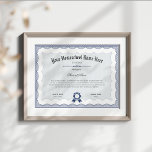 Homeschool Diploma Traditional Blue<br><div class="desc">Easy DIY Homeschool Diploma.  Customize with your text to get a beautifully printed two-sided keepsake diploma for your homeschool graduate.  This diploma features a traditional design in royal blue.</div>
