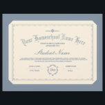 Homeschool Diploma Traditional Soft Blue<br><div class="desc">A traditional homeschool diploma in soft blue ready to be personalized with your own custom text.</div>
