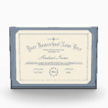 Homeschool Diploma Traditional Soft Blue Acrylic Award<br><div class="desc">A traditional homeschool diploma in soft blue ready to be personalized with your own custom text.</div>