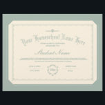 Homeschool Diploma Traditional Soft Green<br><div class="desc">A traditional homeschool diploma in soft green ready to be personalized with your own custom text.</div>
