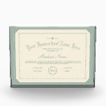 Homeschool Diploma Traditional Soft Green Acrylic Award<br><div class="desc">A traditional homeschool diploma in soft green ready to be personalized with your own custom text.</div>