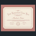 Homeschool Diploma Traditional Soft Red<br><div class="desc">A traditional homeschool diploma in soft red ready to be personalized with your own custom text.</div>