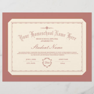 Homeschool Diploma Traditional Soft Red