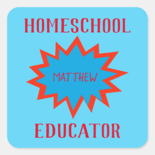 Homeschool Educator Comic book theme Square Sticker