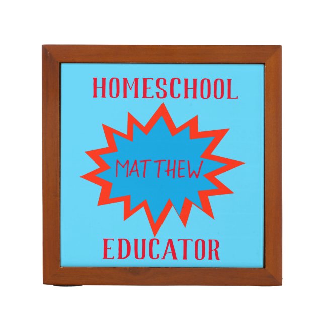 Homeschool Educator Superhero Theme Pencil Holder (Front)