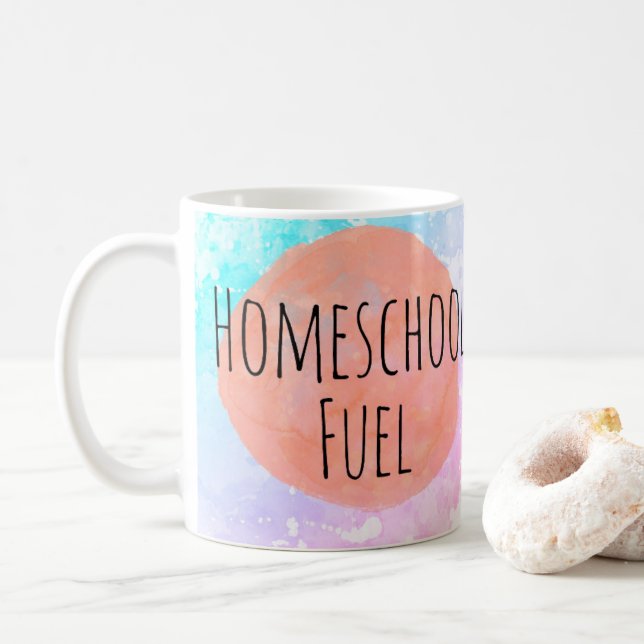 Homeschool Fuel Funny Mom Coffee Coffee Mug (With Donut)