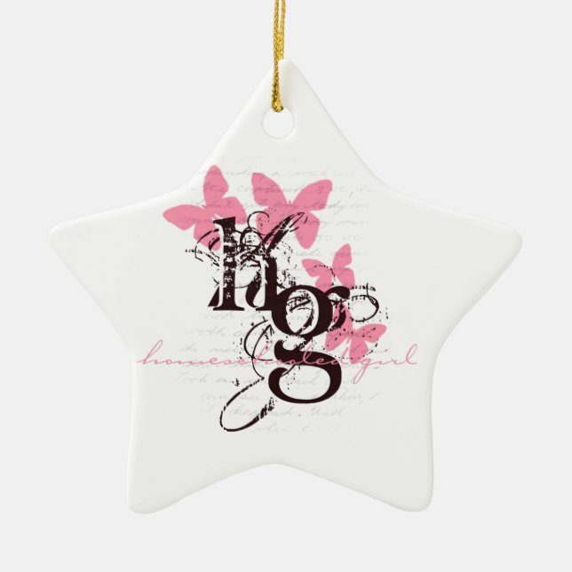 Homeschool Girl Ceramic Ornament (Front)