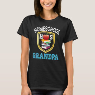 Homeschool Grandpa Back To School Mom Dad Kid Stud T-Shirt