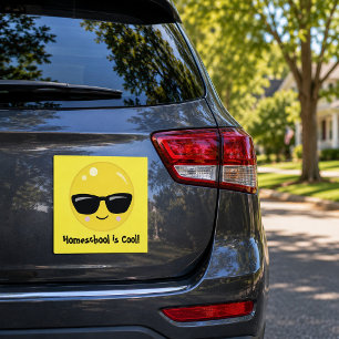 Homeschool is Cool Smile Emoji Car Magnet