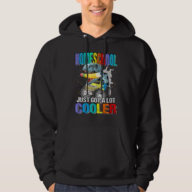 Homeschool Just Got A Lot Cooler Monster Truck Din Hoodie (Front)