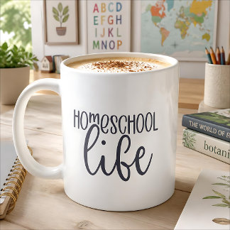 Homeschool Life Minimalist Calligraphy Coffee Mug
