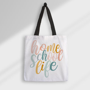 Homeschool Life Pastel Rainbow Colors Signature Tote Bag