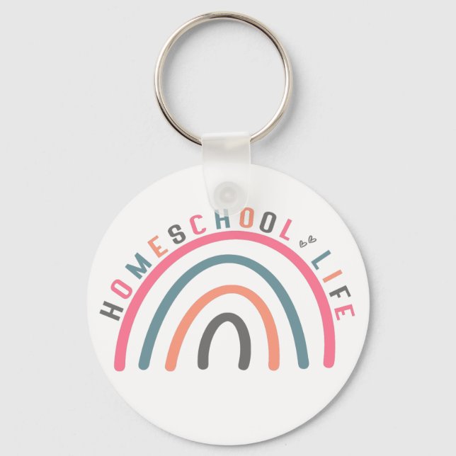 Homeschool Life Rainbow Keychain (Front)