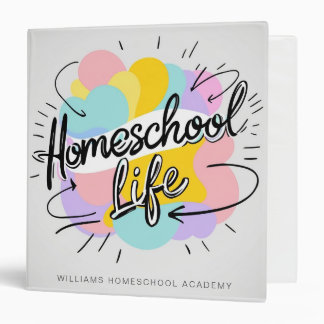 Homeschool Life Retro Colors Organizer Portfolio 3 Ring Binder