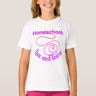Homeschool Live and Learn Swirly Girl's T-Shirt
