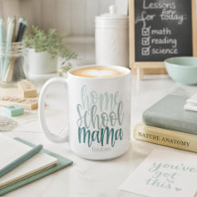 Homeschool Mama Est Personalized Date Blue Tones