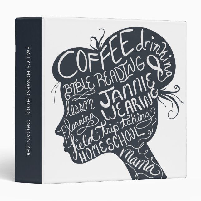 Homeschool Mama Personalized Organizer 3 Ring Binder (Front/Spine)