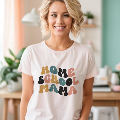 Homeschool Mama Retro Custom Colors T_Shirt
