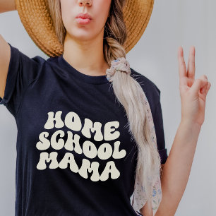 Homeschool Mama Retro Custom Text Colors T-Shirt