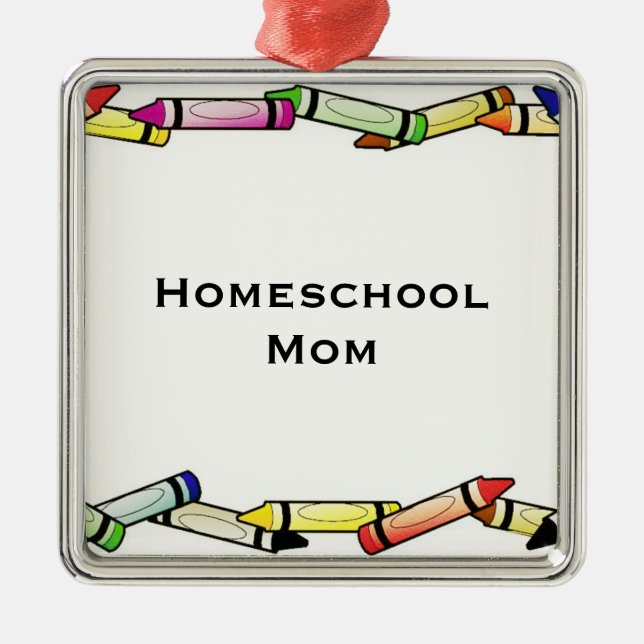 Homeschool Mom Metal Ornament (Front)