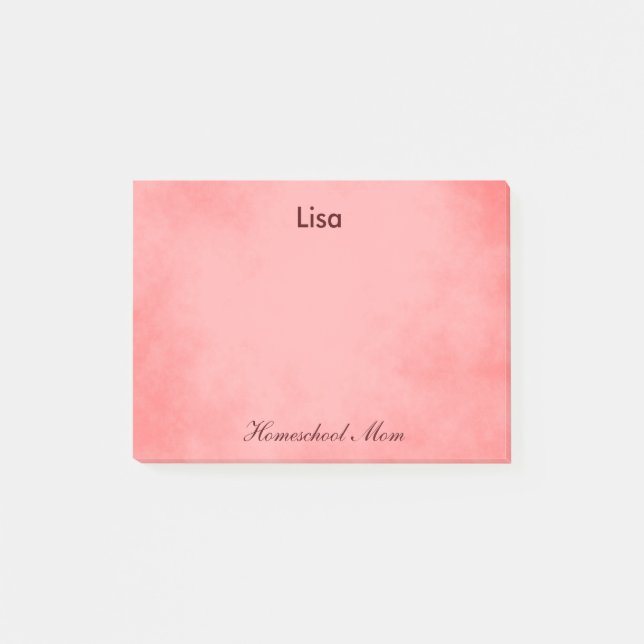 Homeschool Mom Pink Parchment Post-it Notes (Front)