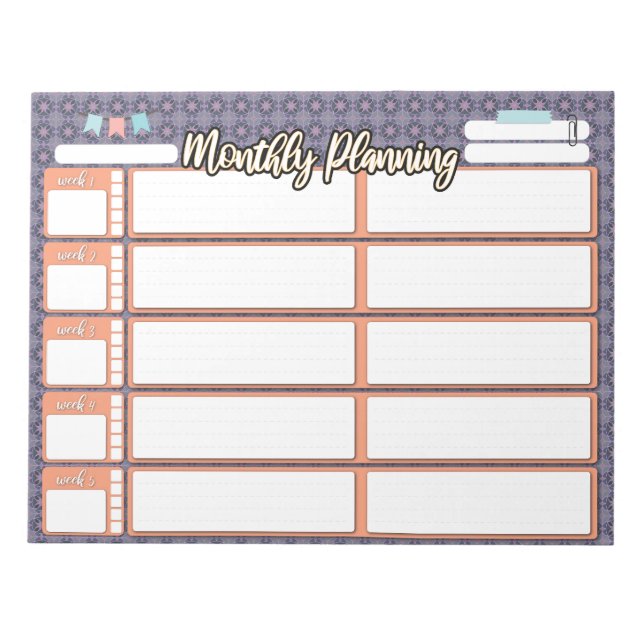 HOMESCHOOL MONTHLY PLANNING 2 column pad (Front)