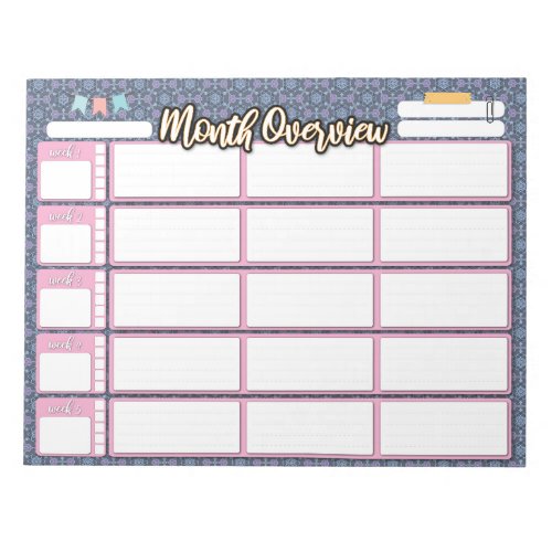 HOMESCHOOL MONTHLY PLANNING 3 column pad