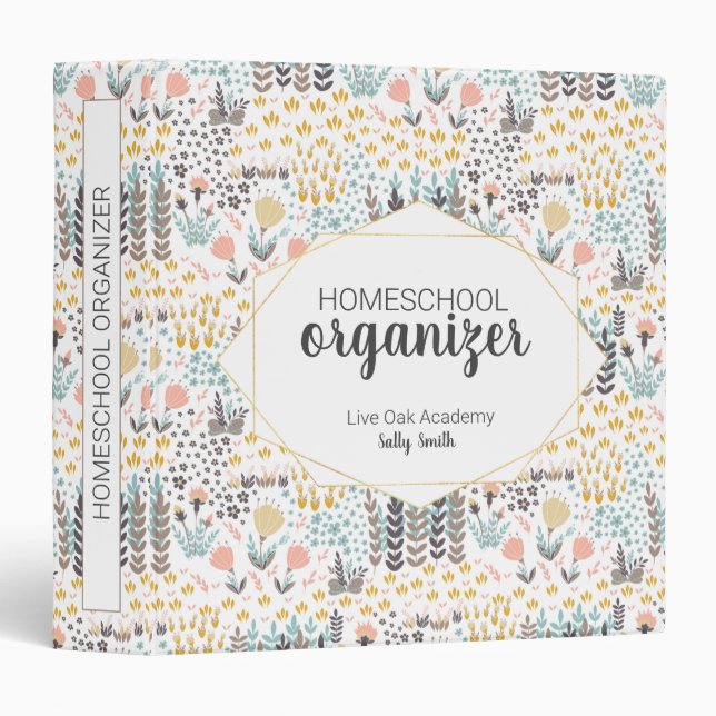 Homeschool Organizer Binder | Modern Florals (Front/Spine)