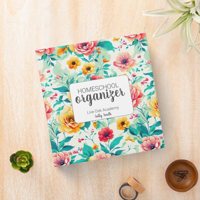 Homeschool Organizer Binder | Pretty Florals (In Situ)