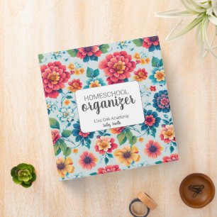 Homeschool Organizer Binder Pretty Florals