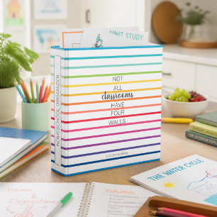 Homeschool Organizer Binder   rainbow Stripes