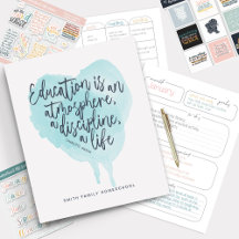 Homeschool Organizer Watercolor Heart