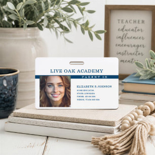 Homeschool Parent ID Badge Classic Blue