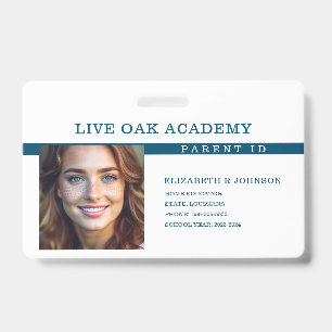 Homeschool Parent ID Badge   Classic Blue