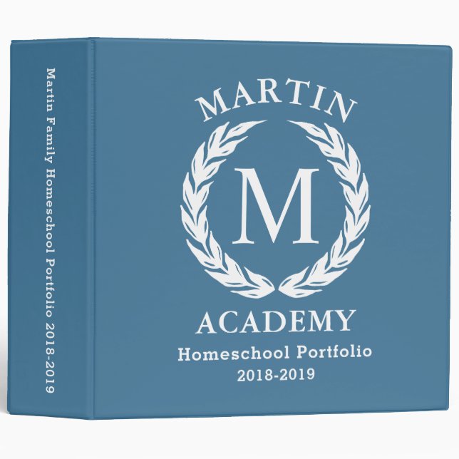 Homeschool Portfolio Binder Organizer, personalize (Front/Spine)
