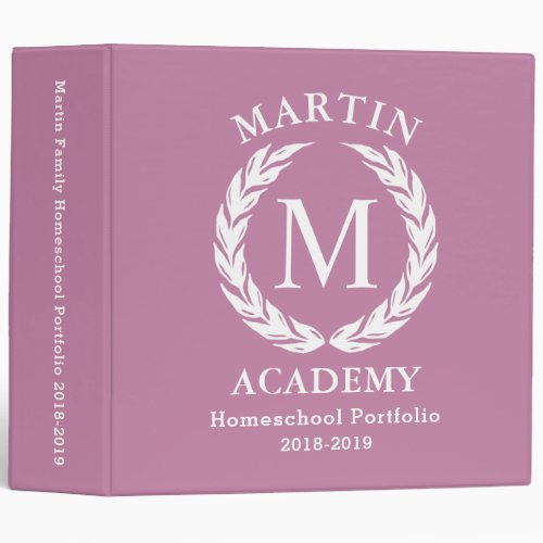 Homeschool Portfolio Binder Organizer personalized