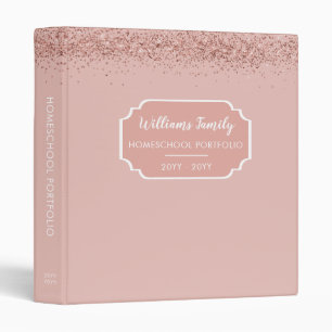 Homeschool Portfolio Organization Glitter 3 Ring Binder