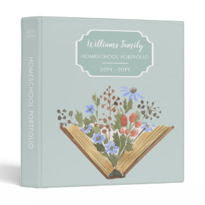 Homeschool Portfolio Organization Mint Green 3 Ring Binder
