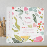 Homeschool portfolio pastel floral pattern white 3 ring binder<br><div class="desc">Custom homeschool portfolio organizer binder featuring a white apple shape with mom's pink homeschool logo (changeable text) and a label over a blush pink,  yellow,  dusty blue,  green and coral pastel big wildflowers pattern.            Easy to customize with name,  title and school year on front and spine.</div>