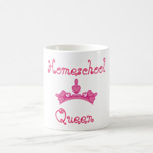 Homeschool Queen Pink and White Coffee Mug
