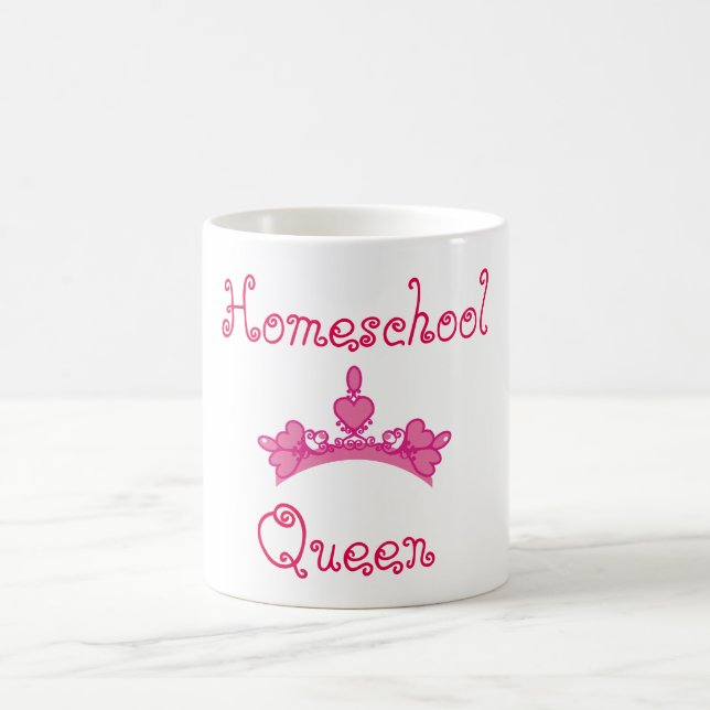 Homeschool Queen Pink and White Coffee Mug (Center)