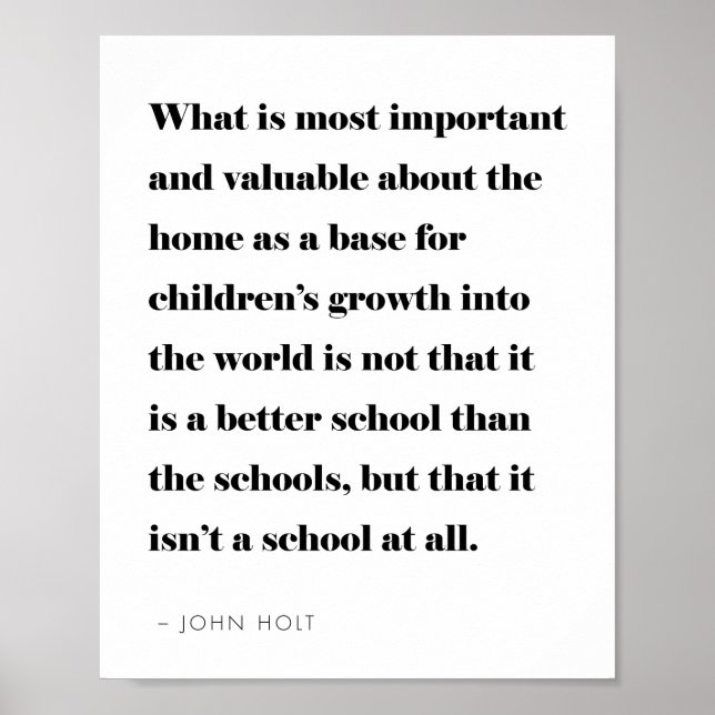 Homeschool Quote Modern Minimalist Poster (Front)